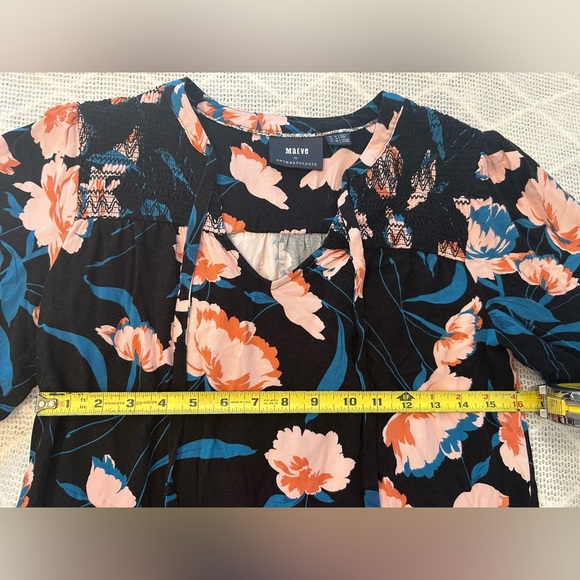 Maeve by Anthropologie Ragonda Tunic Floral Long Sleeve Dress. Size 4 - Picture 8 of 14